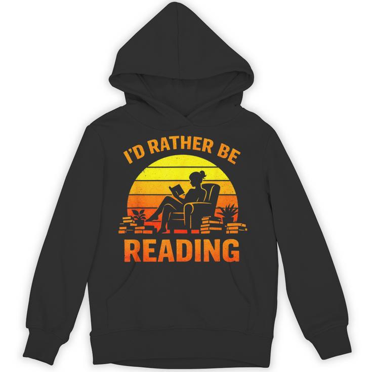 I'd Rather Be Reading Retro Book Lover Bookworm Unisex Hoodie