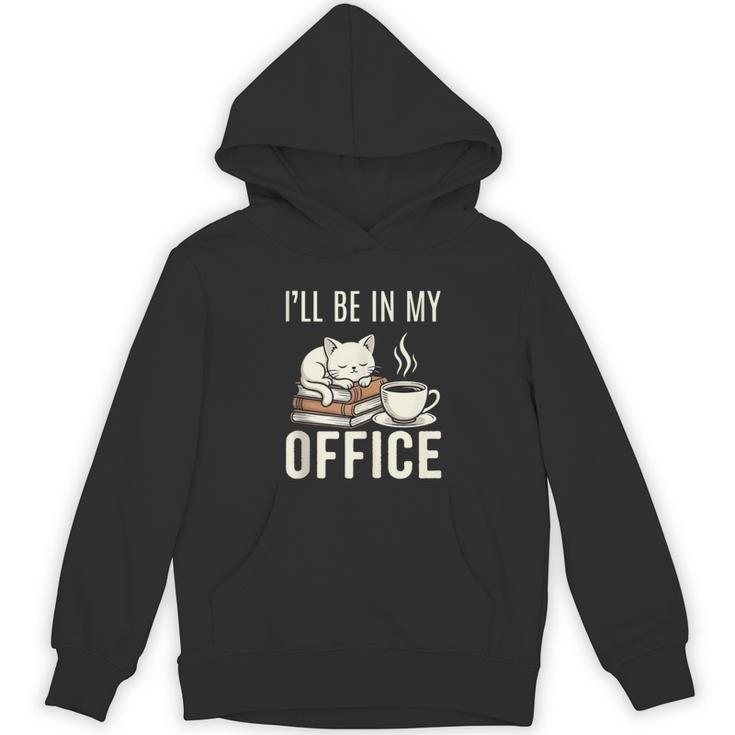 I’Ll Be In My Office Cat Coffee Book Reading Lover Unisex Hoodie