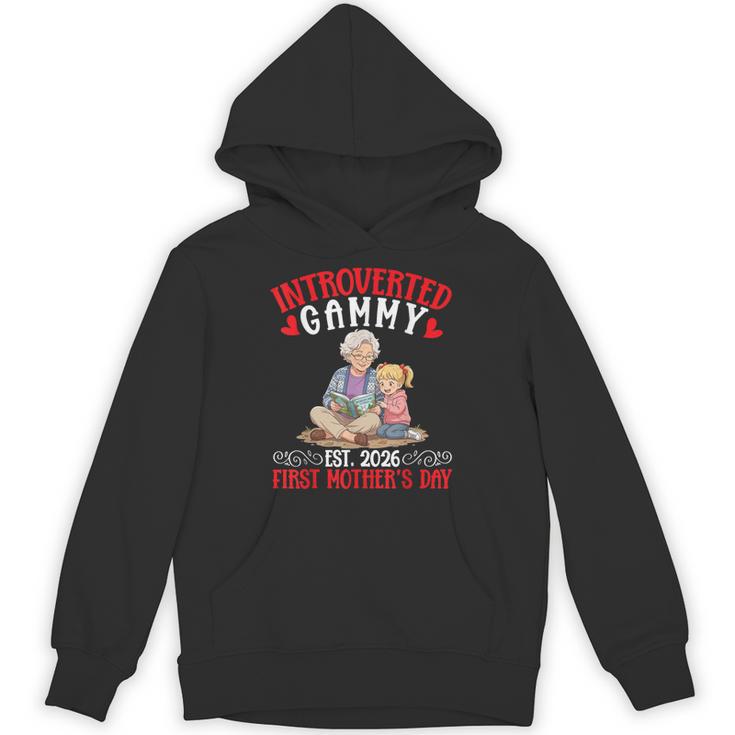 Introverted Gammy Est 2026 First Mother's Day Reading Book Unisex Hoodie