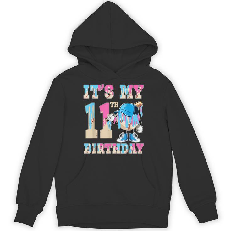 It's My 11th Birthday Baseball Ice Cream Drip Theme Unisex Hoodie