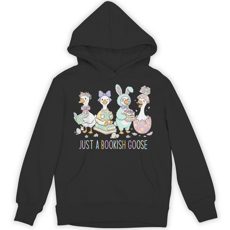 Just A Bookish Goose Bunny Easter Day Reading Book Lover Unisex Hoodie