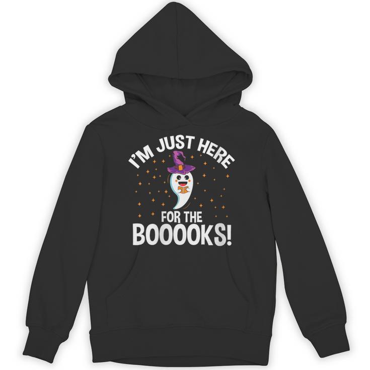 Just Here For The Boooks Ghost Teacher Halloween Book Lover Unisex Hoodie