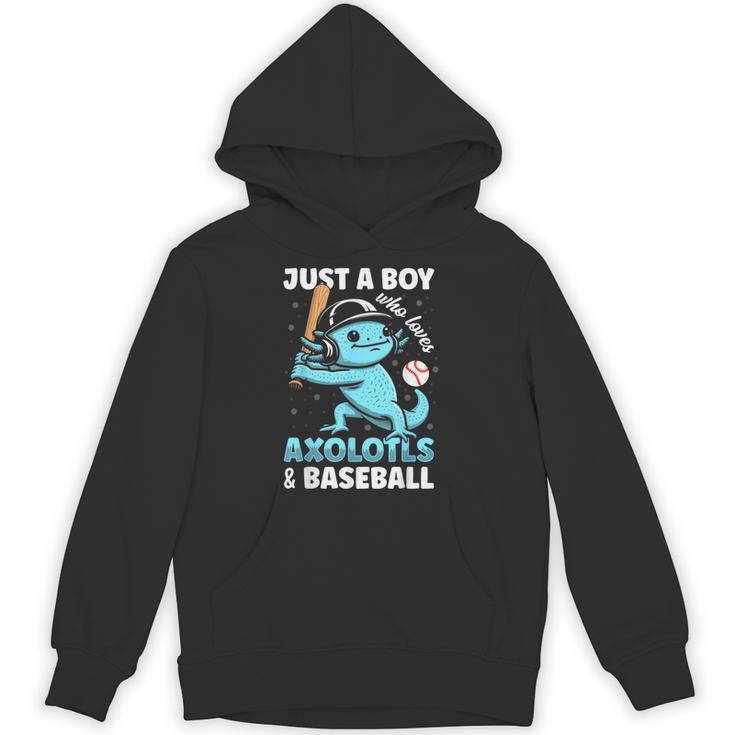 Just A Boy Who Loves Axolotls & Baseball Unisex Hoodie
