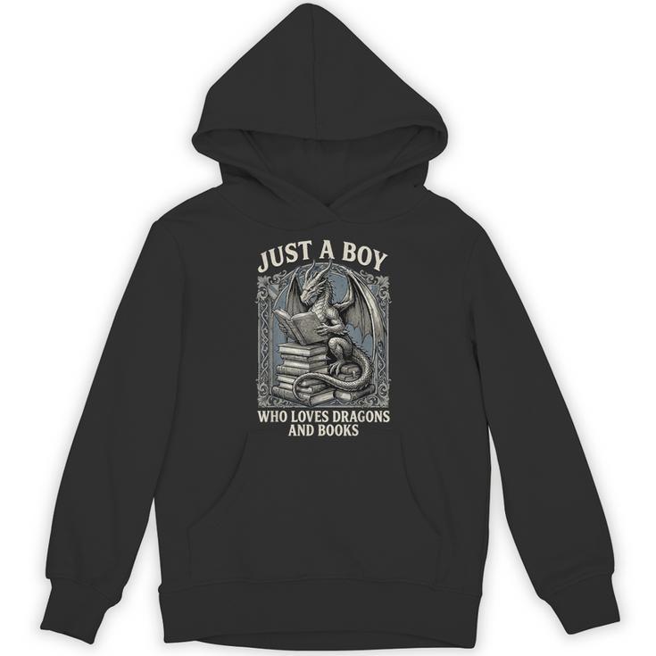 Just A Boy Who Loves Dragons And Books Fantasy Gothic Unisex Hoodie