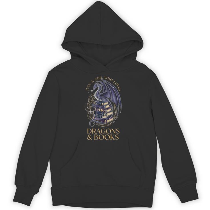 Just a Girl Who Loves Dragons & Books Women Dragon Bookish Unisex Hoodie