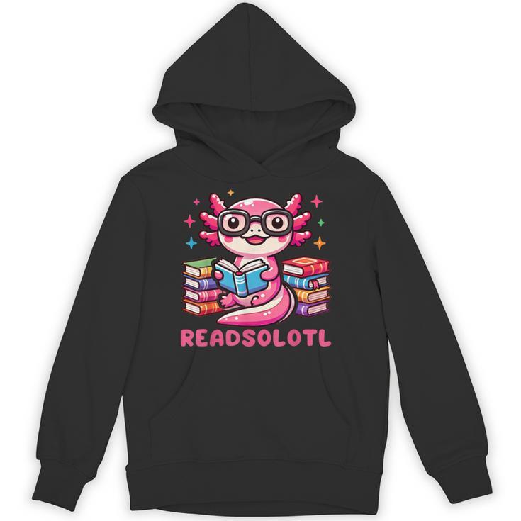 Kawaii Axolotl Readsolotl Book Lover Reading Bookworm Girls Unisex Hoodie