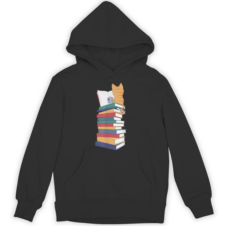 Kawaii Cat Books Tea Coffee Unisex Hoodie