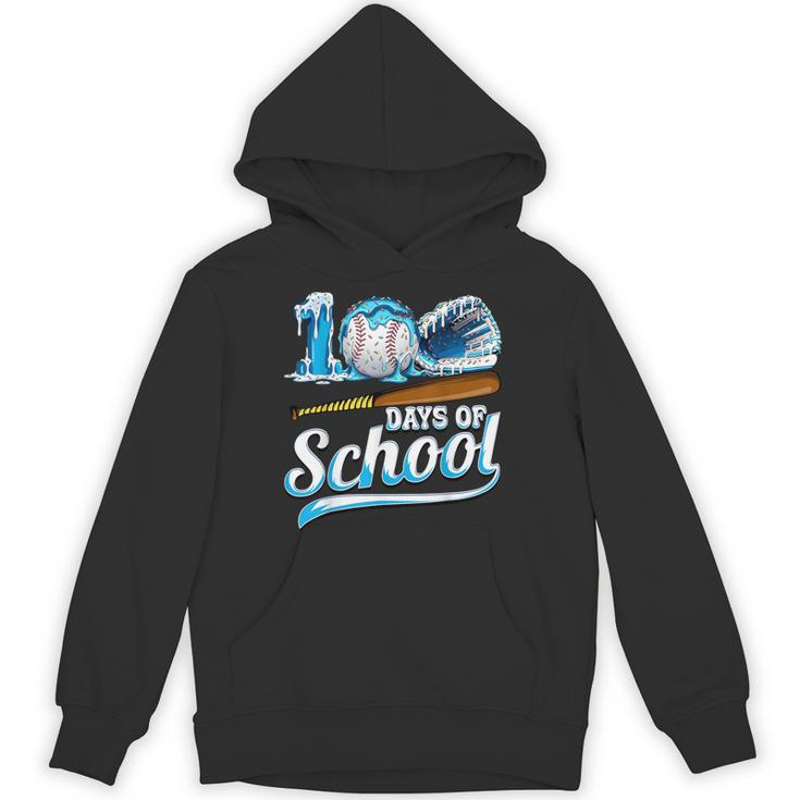 Kid 100 Days Of School Drip Baseball Ice Cream 100th Day Boy Unisex Hoodie