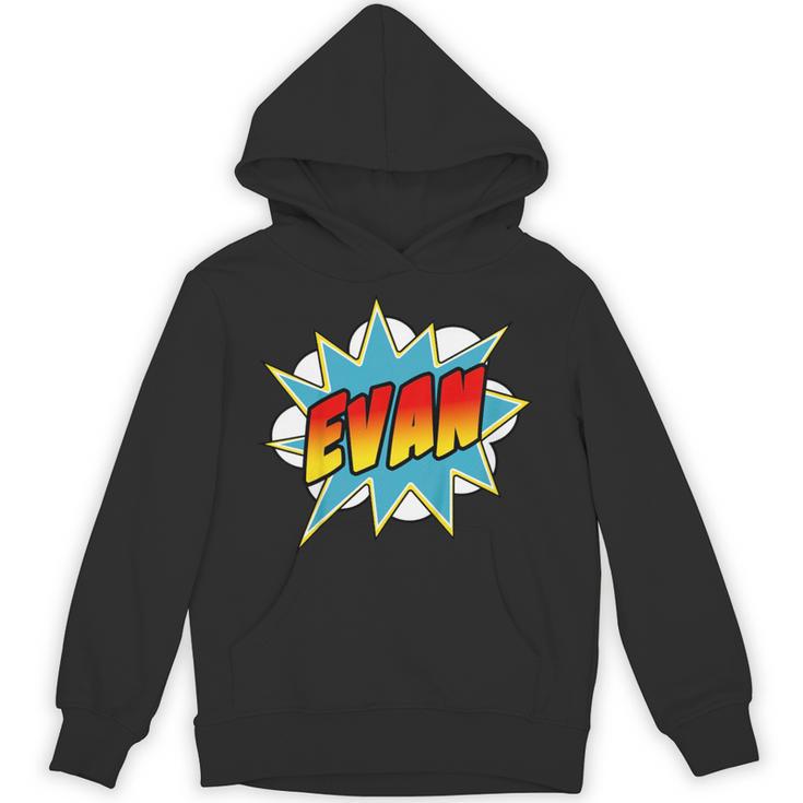 Kids Boys Evan Comic Book Superhero Name Unisex Hoodie