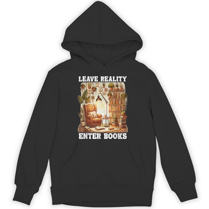 Leave Reality Enter Books Bookworm Reading Book Unisex Hoodie