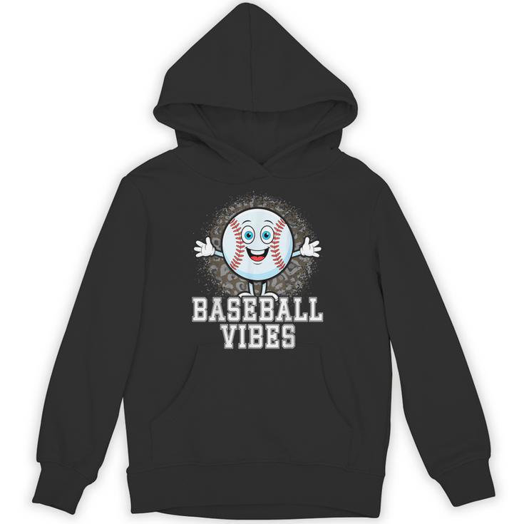 Leopard Baseball Vibes Game Day Softball Life Mom Unisex Hoodie