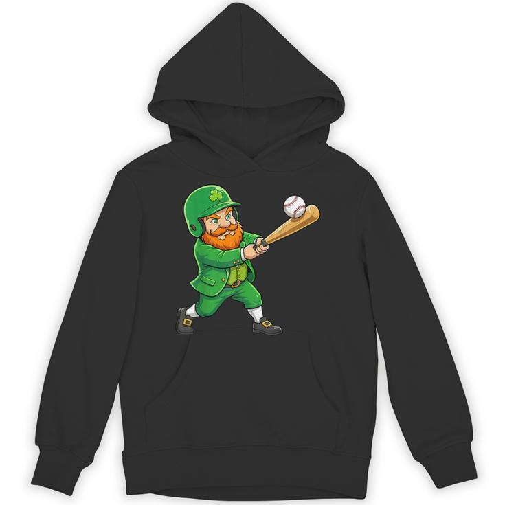Leprechaun Playing Baseball St Patricks Day Men Boys Kids Unisex Hoodie