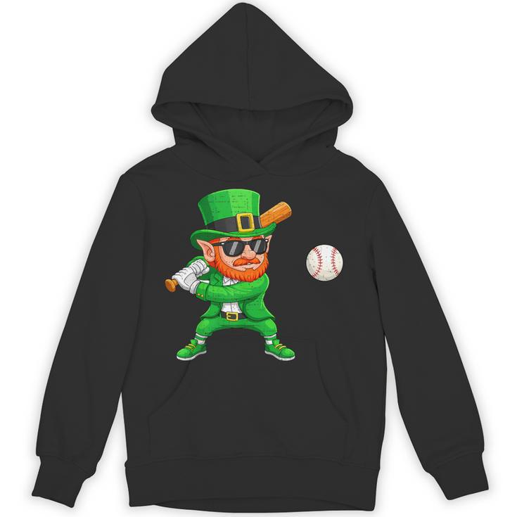 Leprechaun Playing Baseball St Patricks Day Sport Boys Unisex Hoodie