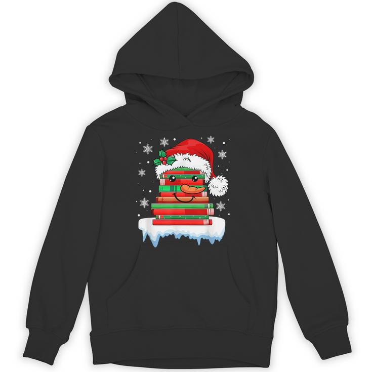 Librarian Book Santa Hat Reader Snow Pajamas Christmas Unisex Hoodie