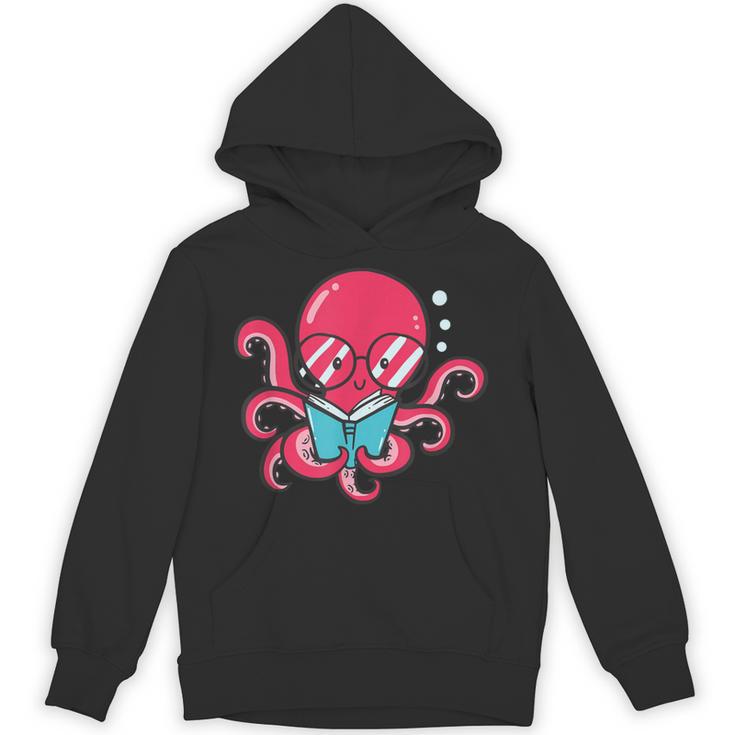 Librarian Book Sea Ocean Giant Squid Reading Octopus Unisex Hoodie