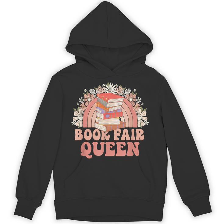 Library Book Fair Queen Vibe Groovy Retro School Reading Unisex Hoodie