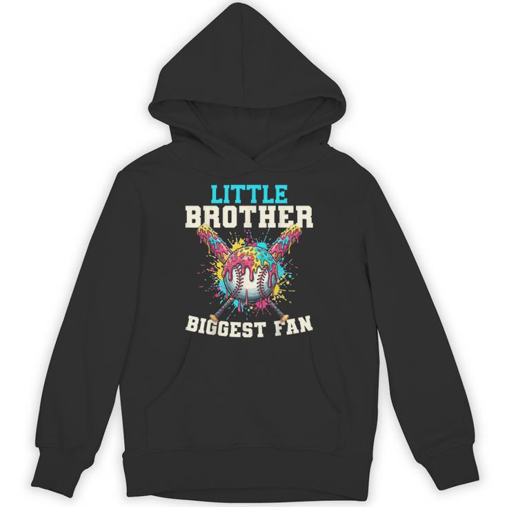 Little Brother Biggest Fan Baseball Cream Drip Crossed Bats Unisex Hoodie