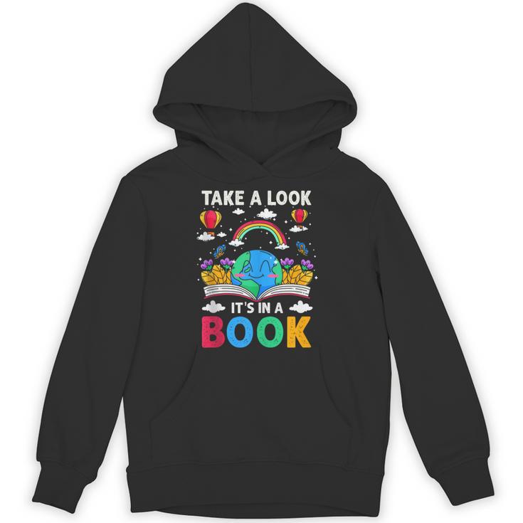 Take A Look It's In A Book Reading Vintage Retro Rainbow Unisex Hoodie