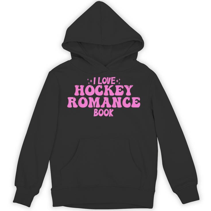 I Love Hockey Romance Book Hockey Lover Bookish Quote Unisex Hoodie