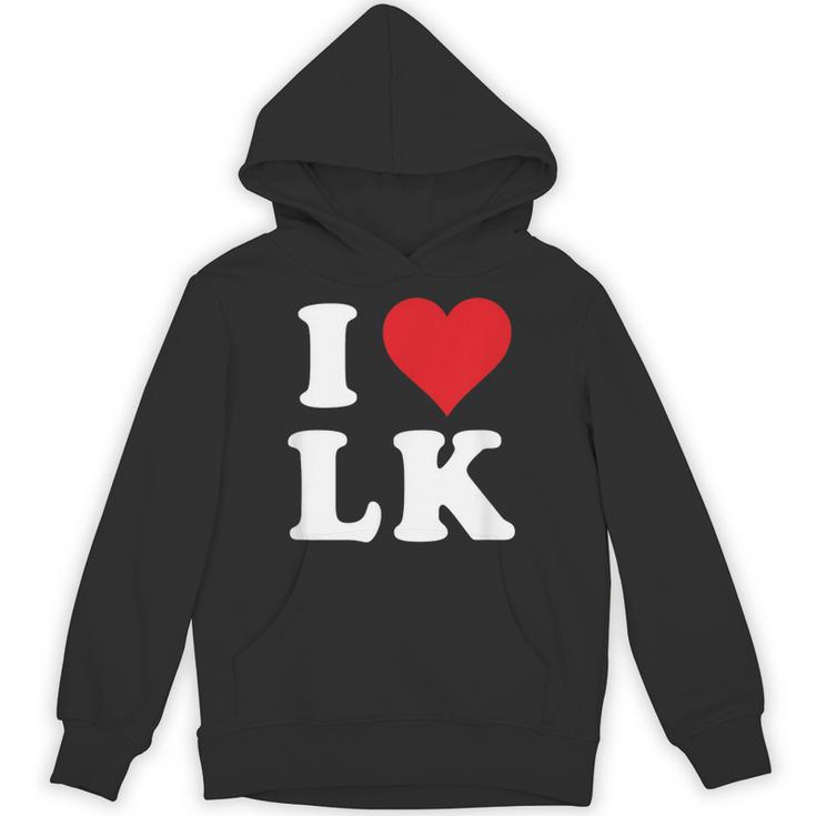 I Love Lk Initials I Heart LK First Last Name L K パーカー