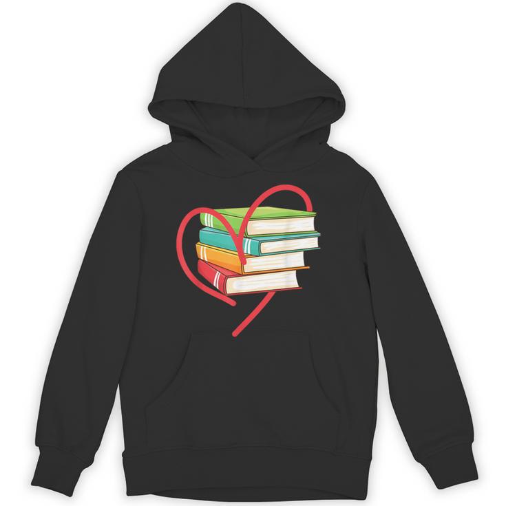 I Love Reading Heart Love Books TShirt Library Bookworm Unisex Hoodie