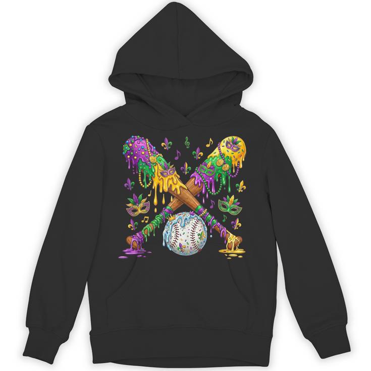 Mardi Gras Baseball Drip Shirt Cool Dripping Baseball Drip Unisex Hoodie