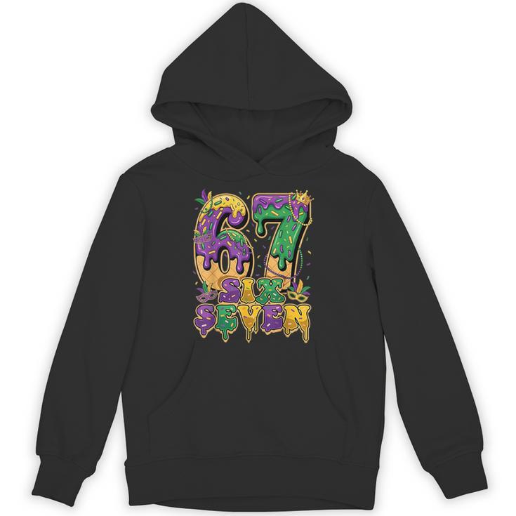 Mardi Gras Six Seven Baseball Drip Number 6 7 Meme Unisex Hoodie