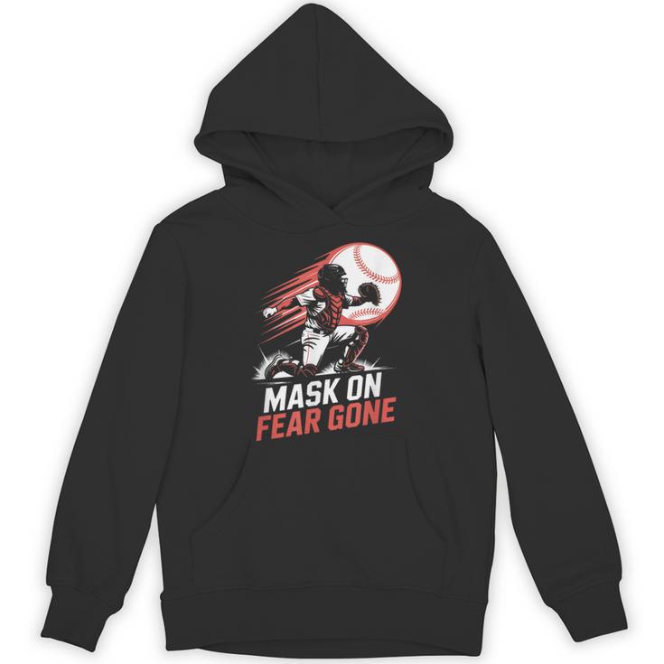 Mask On Fear Gone Baseball Catcher Softball Unisex Hoodie