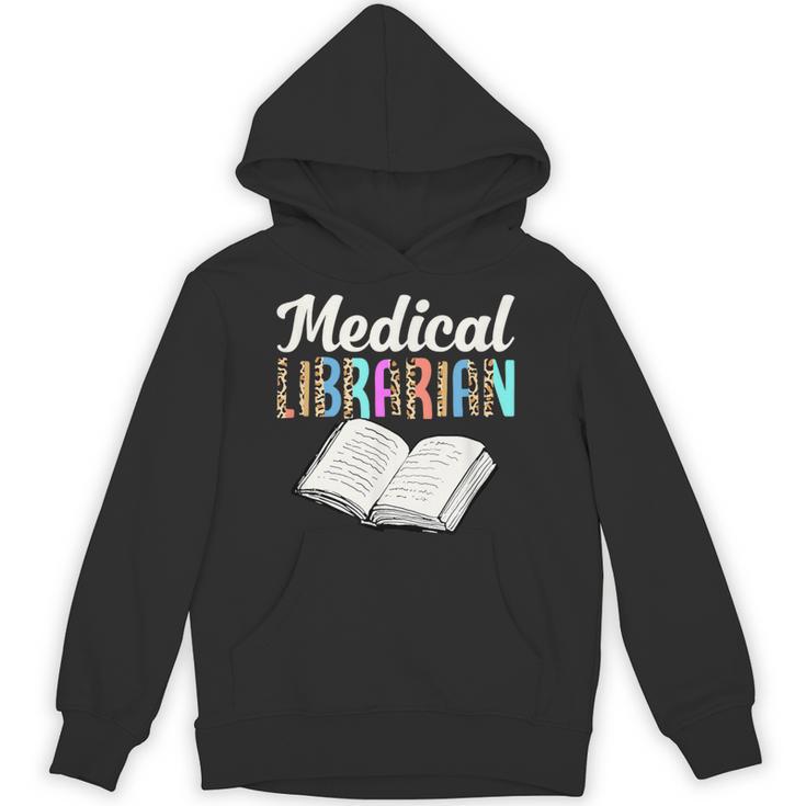 Medical Librarian Leopard Print Library Book Graphic Unisex Hoodie