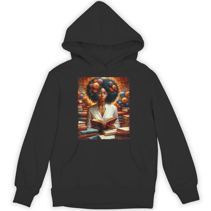 Melanin Queen Afro WomenEducated Reading Book History Unisex Hoodie