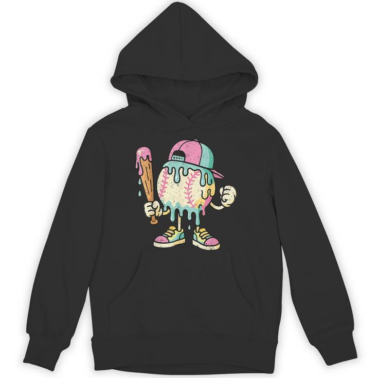 Melted Ice-Cream Baseball Mascot Pastel Pop Unisex Hoodie