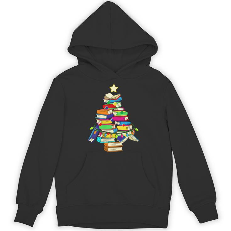 Merry Christmas Tree Reading Books Nerd Unisex Hoodie