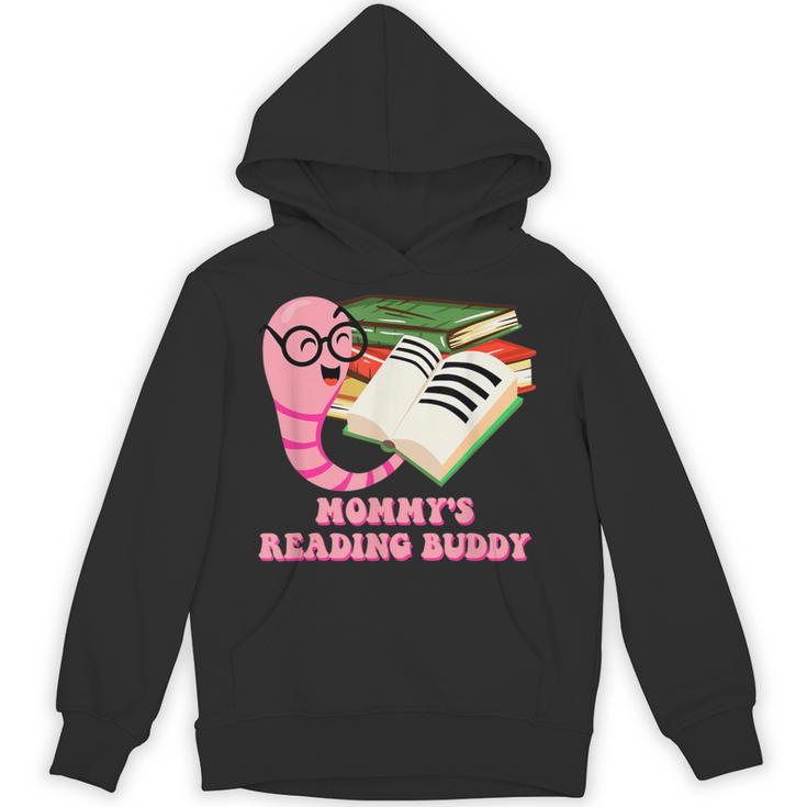 Mommys Reading Buddy Bookworm Humor Book Lover Mom Unisex Hoodie