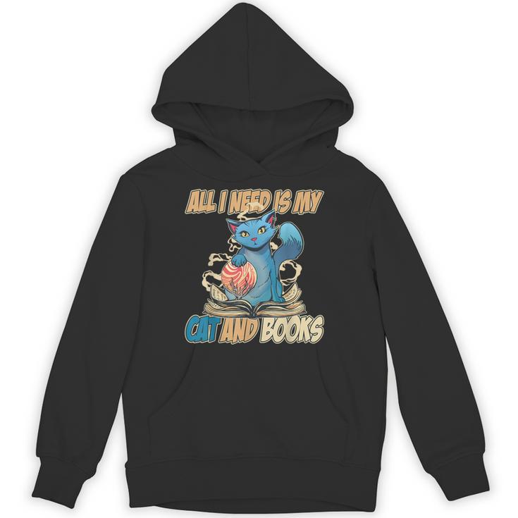 All I Need Is My Cat And Books Cute Cat Unisex Hoodie