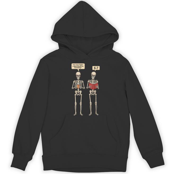How Many Nights Reading Skeleton Book Lover Reader Unisex Hoodie