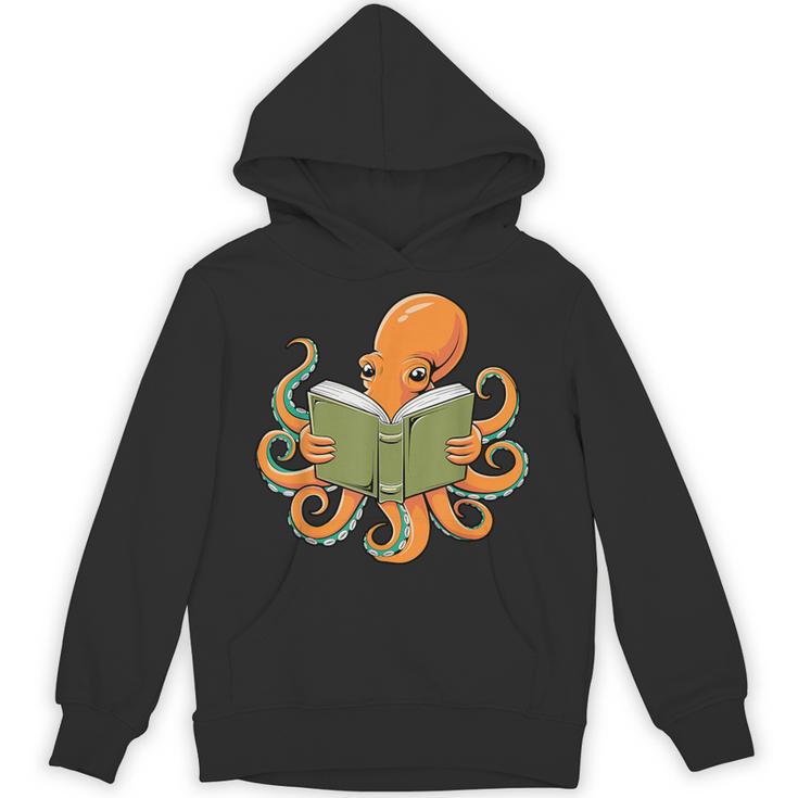 Octopus Reading Book Bookworm Librarian Women Men Kids Unisex Hoodie