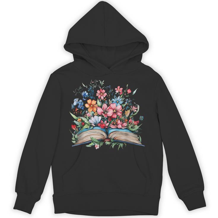 Open Book With Wildflowers Blooming Around Pages Unisex Hoodie