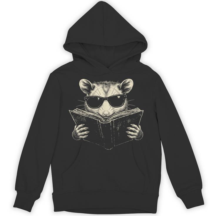 Opossum Reading Book Sunglasses Vintage Trash Panda Unisex Hoodie
