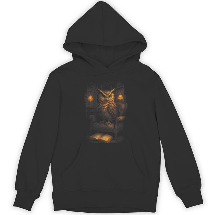Owl Library Books Wisdom Reading Vintage Scholar Unisex Hoodie