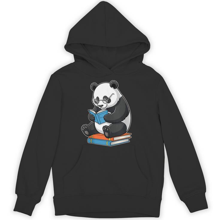 Panda With Glasses Reading Book Librarian Panda Unisex Hoodie Panda With Glasses Reading Book Librarian Panda Unisex Hoodie