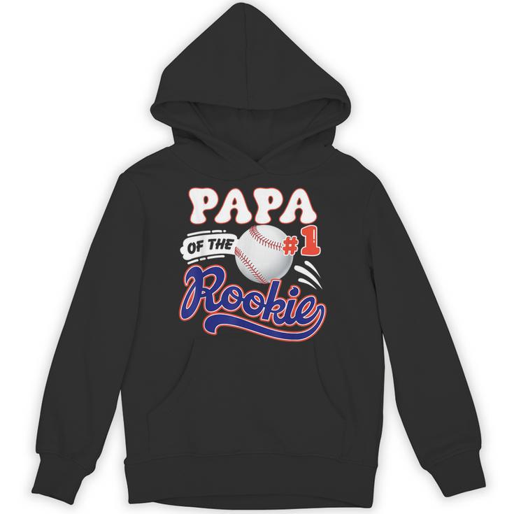 Papa Rookie Of Year 1st Birthday Baseball Theme Matching Unisex Hoodie
