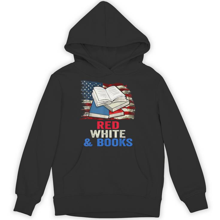 Patriotic Book Reader 4th Of July Bookworm American Flag For Women Kids Men Unisex Hoodie