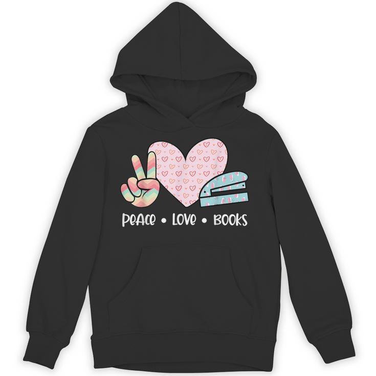 Peace Love Books Reading Unisex Hoodie