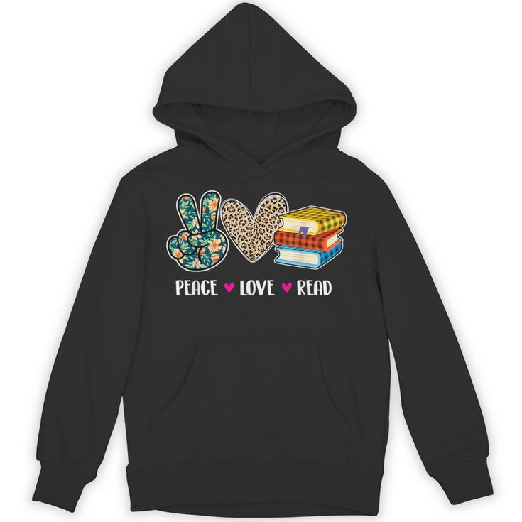 Peace Love Read Book Lover Reading Bookworm Reader Unisex Hoodie