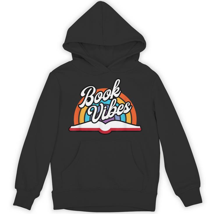 Rainbow Book Vibes Vintage Retro Book Lover & Reading Unisex Hoodie