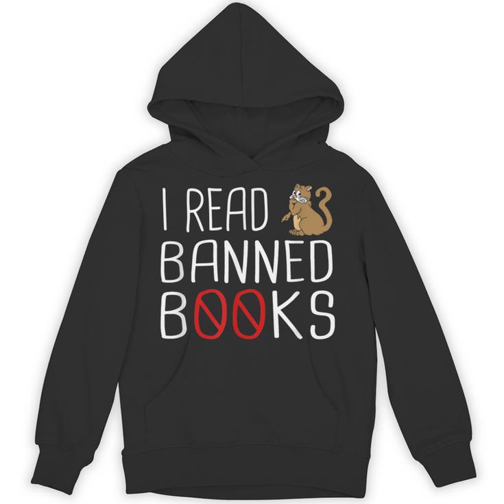 I Read Banned Books Cat Reading A Books Men Women Unisex Hoodie