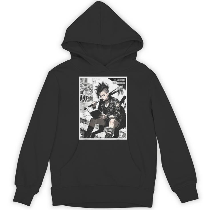 Read Books Fight Fascists Punk Girl Unisex Hoodie