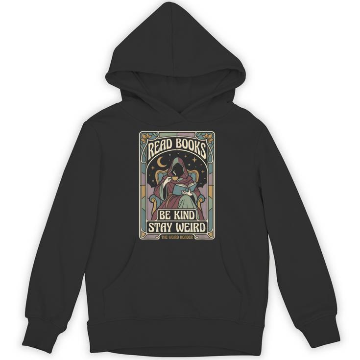 Read Books Be Kind Stay Weird Tarot Reaper Coffee Reading Unisex Hoodie