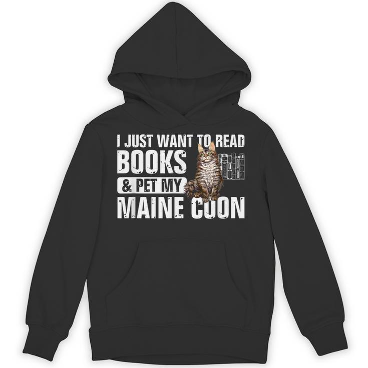 Read Books Pet My Maine Coon Bookworm Cat Lover For Men Women Kids Unisex Hoodie