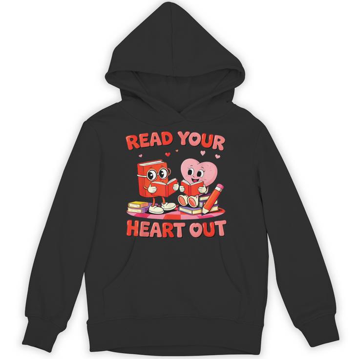 Read Your Heart Out Valentine Reading Book Girl Kid Teacher Unisex Hoodie